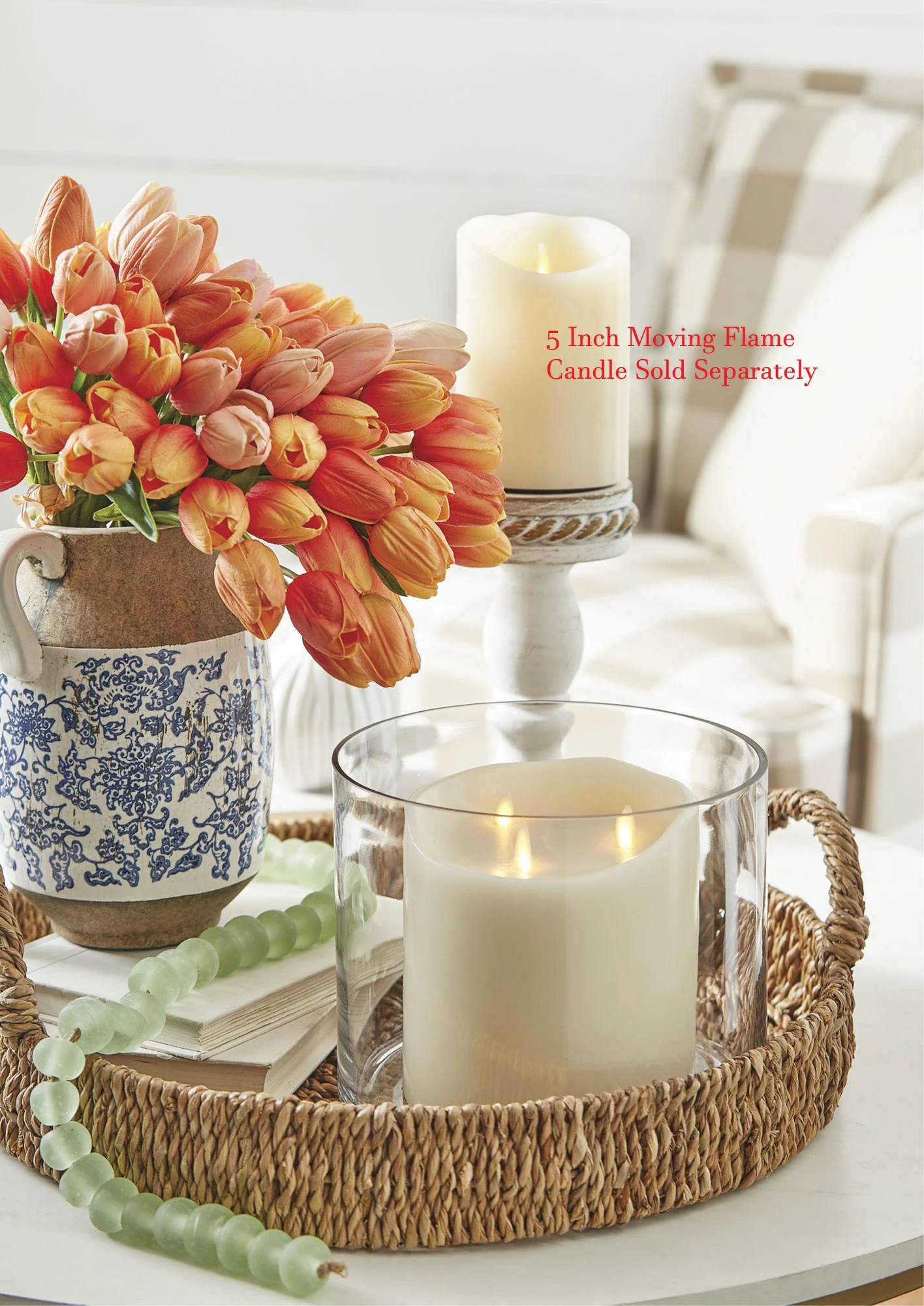 Triple Moving Flame 6 X 6 Inch Flameless Pillar Candle 4 Triple Moving Flame 6 X 6 Inch Flameless Pillar Candle - Image 2