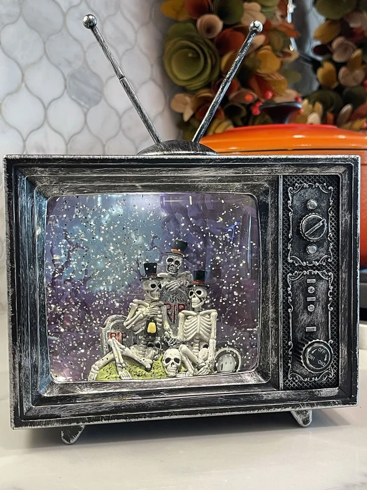 Halloween Skeleton Scene TV Lighted Water Lantern - With Spooky Sounds - New 2023 3 Halloween Skeleton Scene TV Lighted Water Lantern - With Spooky Sounds - New 2023