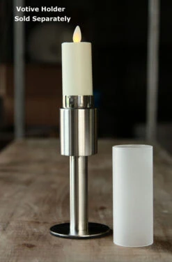 Moving Flame 3 Inch Ivory Votives Battery Operated Set Of 2 - Remote Ready -Decorative Candle Shop votive with holder 1