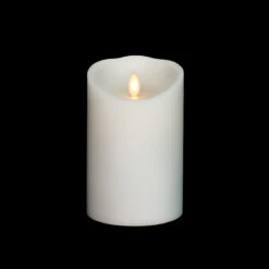 3 Inch Diameter White Moving Flame 4 Inch Candle - Remote Ready -Decorative Candle Shop white 4 inch mf candle