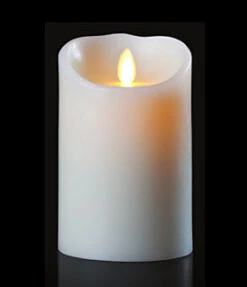 Moving Flame White Candle Battery Operated 3.5 X 5 - Timer - Remote Ready 7 Moving Flame White Candle Battery Operated 3.5 X 5 - Timer - Remote Ready -Decorative Candle Shop white 5 inch large