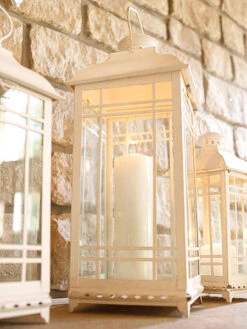 Set Of 3 Antique White Candle Lanterns - 14 -Decorative Candle Shop white lantern new large 2