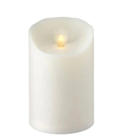 Moving Flame White Candle Battery Operated 3.5 X 5 - Timer - Remote Ready