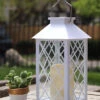 SOLAR Powered White Candle Lantern - 11 Inch -Decorative Candle Shop white solar new image