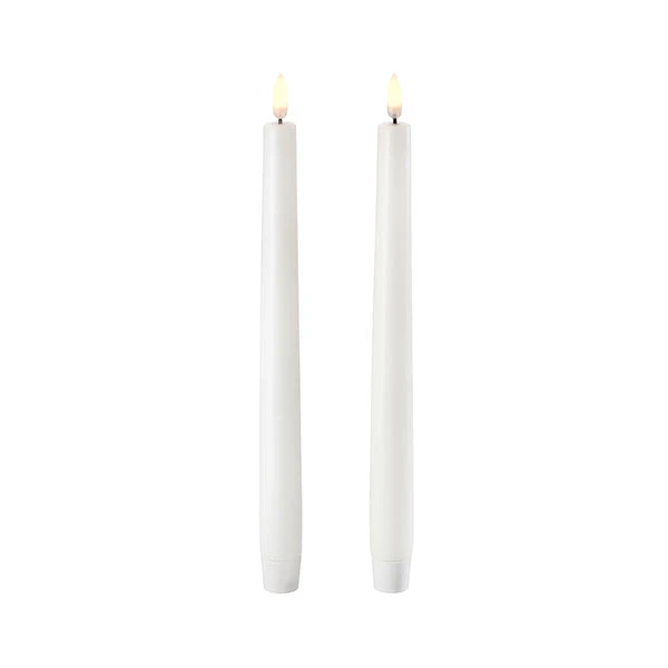 Uyuni 11 Inch White Taper Candle Set Of 2 - Remote Ready 3 Uyuni 11 Inch White Taper Candle Set Of 2 - Remote Ready
