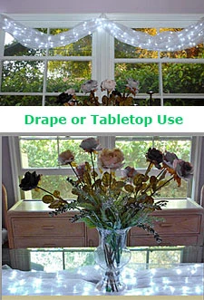 White LED Curtain 288 LED Lights 3 X 12 AC Power